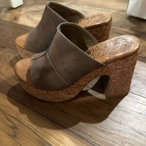 Elegant Brown Cork Platform Sandals